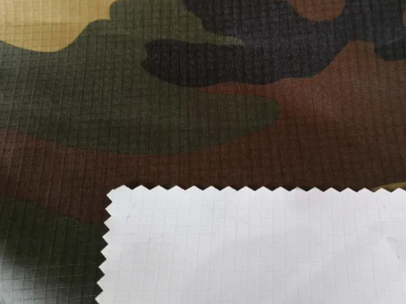 Camo Print Polyester Ripstop Taffeta cum Alba PVC Coated